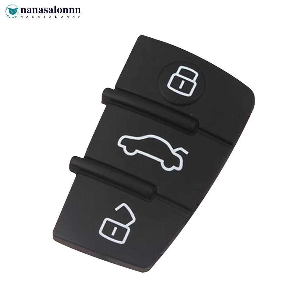 NANASALONNN 3 ปุ่มยางรถระยะไกล Flip Key FOB Shell Pad เปลี่ยน Keyless สําหรับ AUDI A2 A3 S3 A4 A6 A6