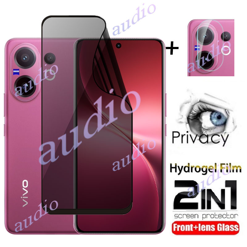 Vivo V60 5G 2in1 เลนส์ด้านหน้า Anti-Spy Hydrogel ฟิล์มสําหรับ vivo V60 Pro VivoV60 Pro 5G นุ่มป้องกันหน้าจอความเป็นส่วนตัวสําหรับ VIVO V60 Pro Vivo V60Pro 5G เลนส์กล้อง Anti-Spy กระจกด้านหน้า