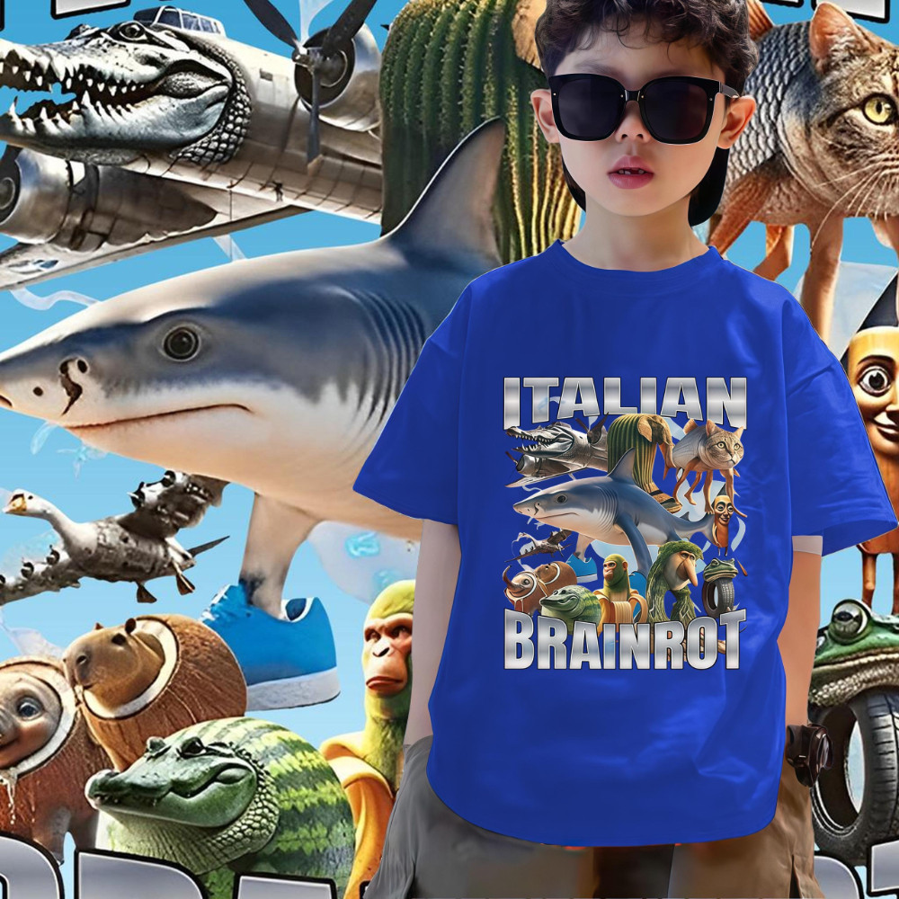 เกาหลี เด็กชายผู้หญิง เสื้อยืดผ้าคอตตอน 100% ลายทาง TZCM2861 ตัวอักษร หลวม ลายสกรีน ฤดูร้อน สะกดสี เ