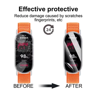 Anti Gores โค้งกระจกนิรภัย 3D / ฟิล์มนุ่ม TPU Hydrogel for Mi Band 10 9 8 NFC อุปกรณ์ป้องกันหน้าจอ for Xiaomi Mi Band 10
