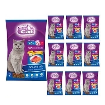 อาหารเม็ดแมว Catty Cat แพ็ค 10 ถุง รสปลาทูน่า รสปลาแซลมอน รสปลาทะเล ่รสปลาทู สินค้าขายดี คุ้มค่า thumbnail 4