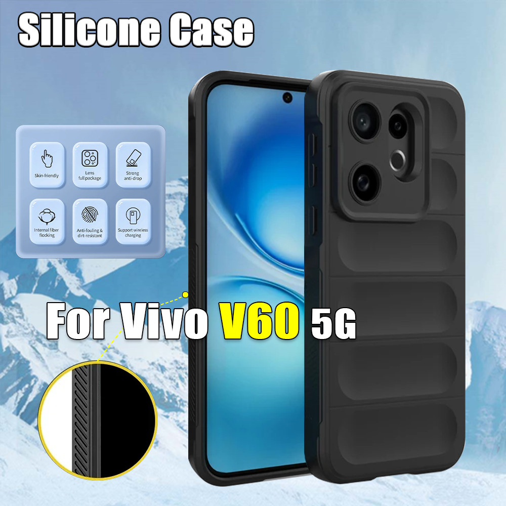 ปลอกสําหรับ Vivo V60 V 60 VivoV60 V50 V50E 5G ซิลิโคนนุ่มเคสโทรศัพท์แฟชั่นสีทึบป้องกันกล้องกันชนกันกระแทกกลับปลอก