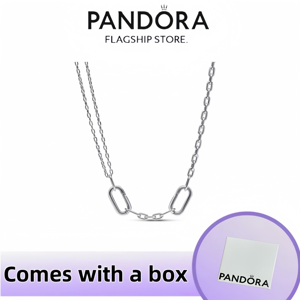 สินค้าใหม่ S925 เครื่องประดับเงินสเตอร์ลิงของขวัญ Pandora ME สร้อยคอโซ่ Double Link 392303ซี00