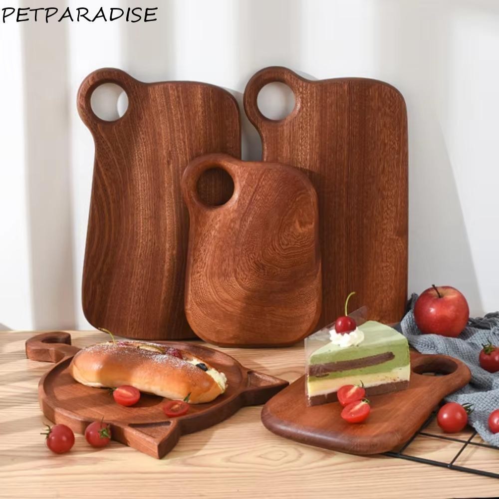 PETPARADISE เขียงไม้มะเกลือ, เขียงขนมปังหนาอเนกประสงค์, ไม้เนื้อแข็งในครัวเรือน เขียงผลไม้แบบแขวนธรรมชาติในครัว