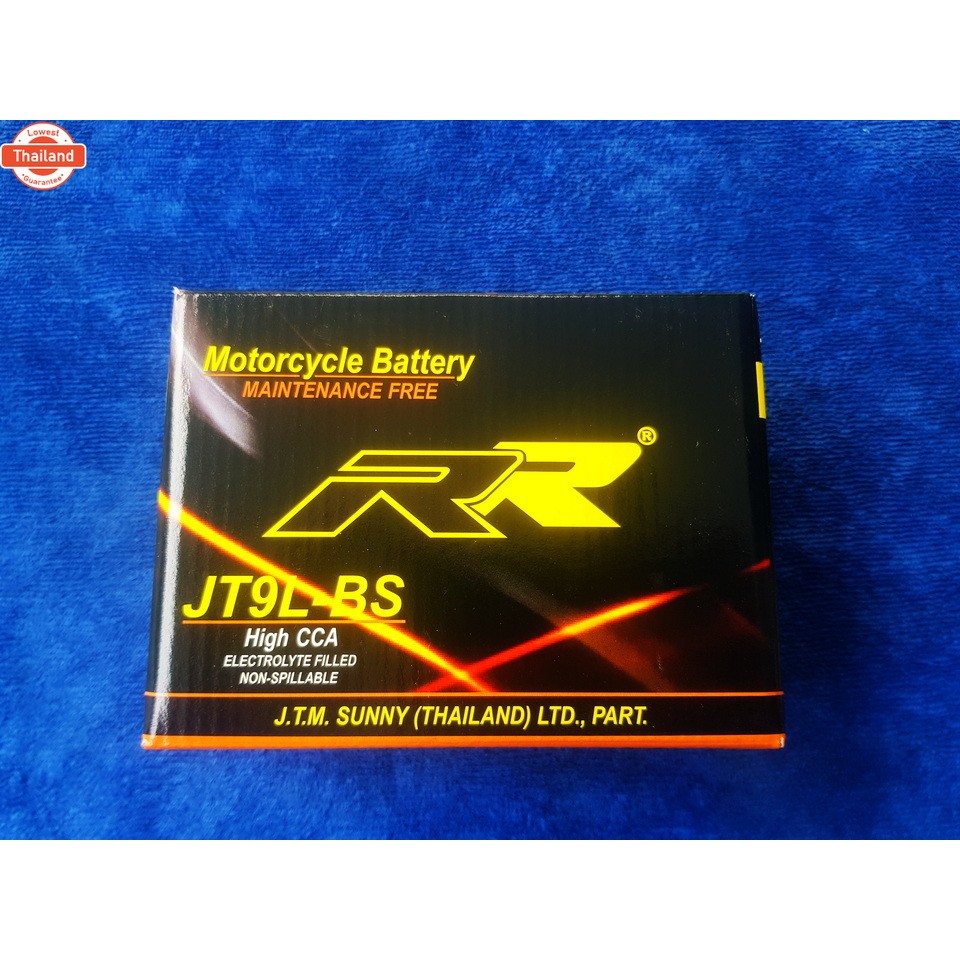 แตเตอรี่แห้ง RR รุ่น JT9L-BS 12 V 9 Ah.สำหรั Big Bike หลายรุ่น