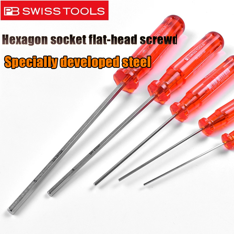 Swiss PB SWISS TOOLS ไขควงปากแบนหกเหลี่ยมคลาสสิก PB 205 Series
