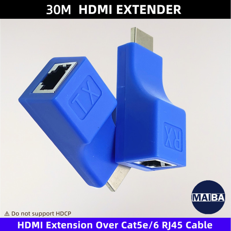 สายเคเบิลขยาย HDMI 4K เป็น 30 ม. 30 ม. CAT5e CAT6 UTP RJ45 พอร์ตเครือข่าย LAN สําหรับ PC