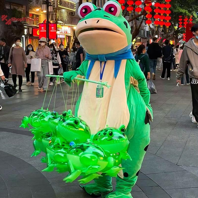 Shopifyle เรืองแสง Inflatable สีเขียว Bouncing กบคางคก Ballon Jungle สัตว์ตลกเด็กของขวัญวันเกิดงานแต่งงานตกแต่ง th