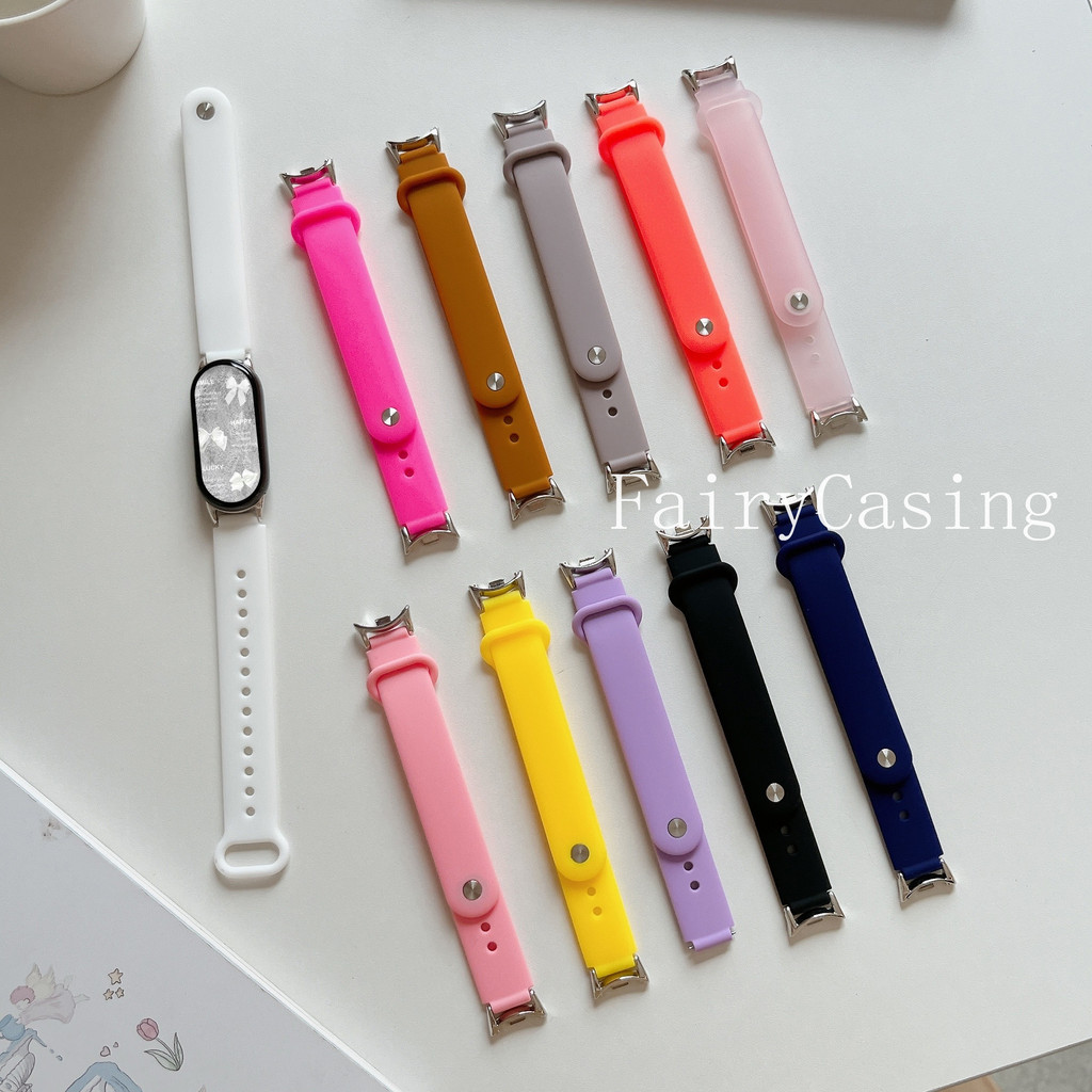 สายรัดซิลิโคนอ่อนนุ่มสําหรับ Mi Band 10 9 8 7 5 6 4 3 กีฬาสร้อยข้อมือยางสําหรับ Mi Band 10Pro 9 8 Ac
