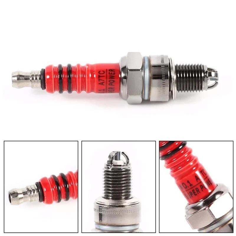 ประสิทธิภาพสูง 3-Electrode Iridium Spark Plug A7TC D8TJC สําหรับ 50CC-150CC Atv GY6 50cc 110cc 125cc