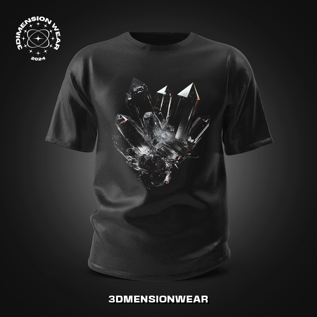 จัดส่ง 24 ชั่วโมง 100% Design 3D Crystal Mountain V2 - เสื้อยืด Distro Premium ดั้งเดิม 3D Crystal M