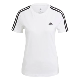 adidas ไลฟ์สไตล์ เสื้อยืด Essentials Slim 3-Stripes ผู้หญิง สีขาว GL0783