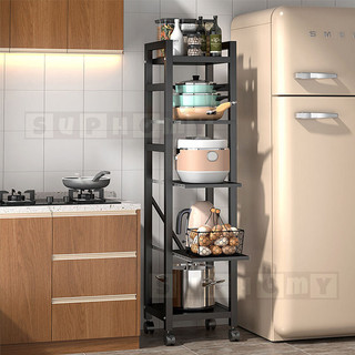 Kitchen rack rak dapur movable microwave rack dish pot rack pull-out shelves multifunctional storage rack with wheels