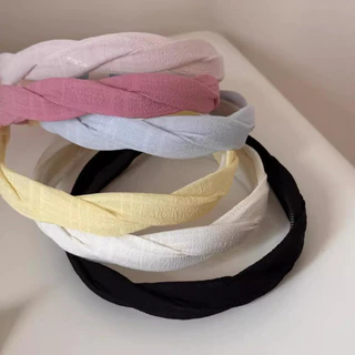 ที่คาดผมสีพื้นสไตล์เกาหลี เครื่องประดับผมกันลื่นสําหรับเดินทาง