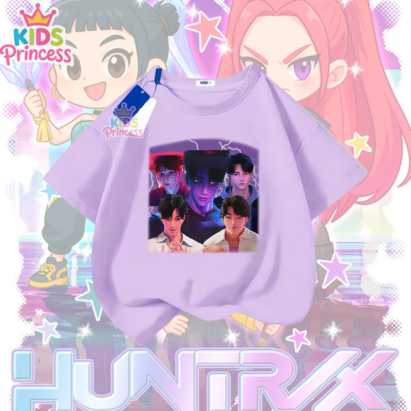 COD (จัดส่งตลอด 24 ชั่วโมง) Kpop Demon Hunters ผ้าฝ้าย 100% เสื้อเชิ้ต 90-150CM N138