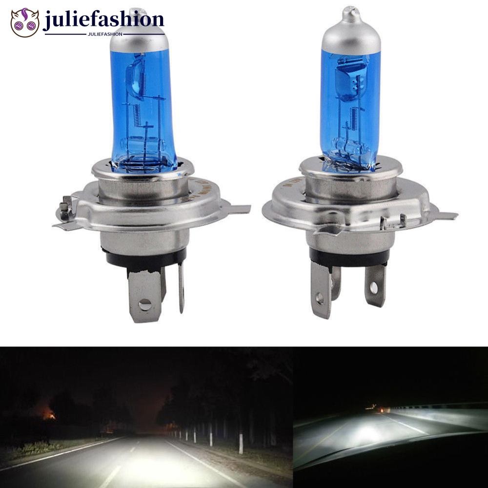 JULIEFASHION 2 ชิ้น H4/HB2 9003 รถ Ultra White 100 วัตต์ 6000 พัน Bright ฮาโลเจนไฟหน้าหลอดไฟ J3V5