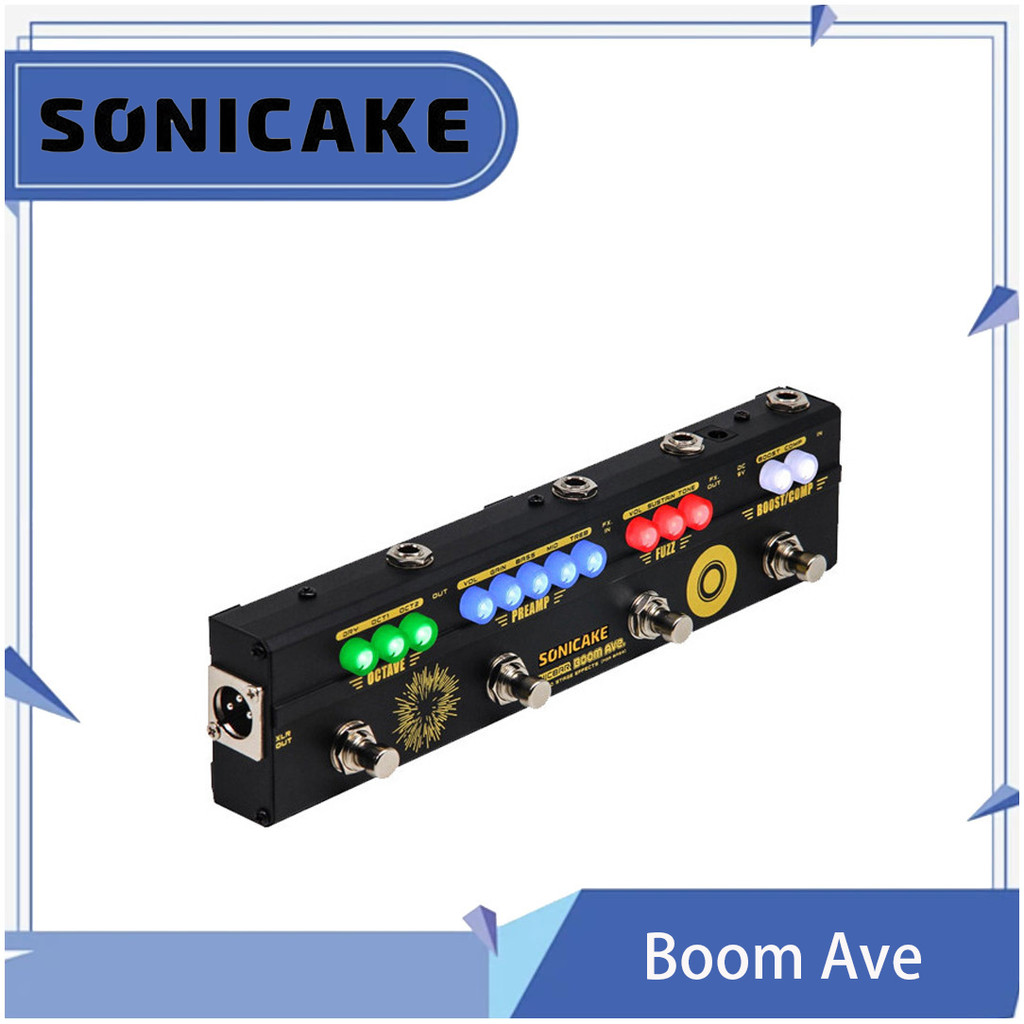 SONICAKE Boom Ave Bass Effects Pedals Multi Effect Preamp Compressor Boost Fuzz Octave Multi Effects