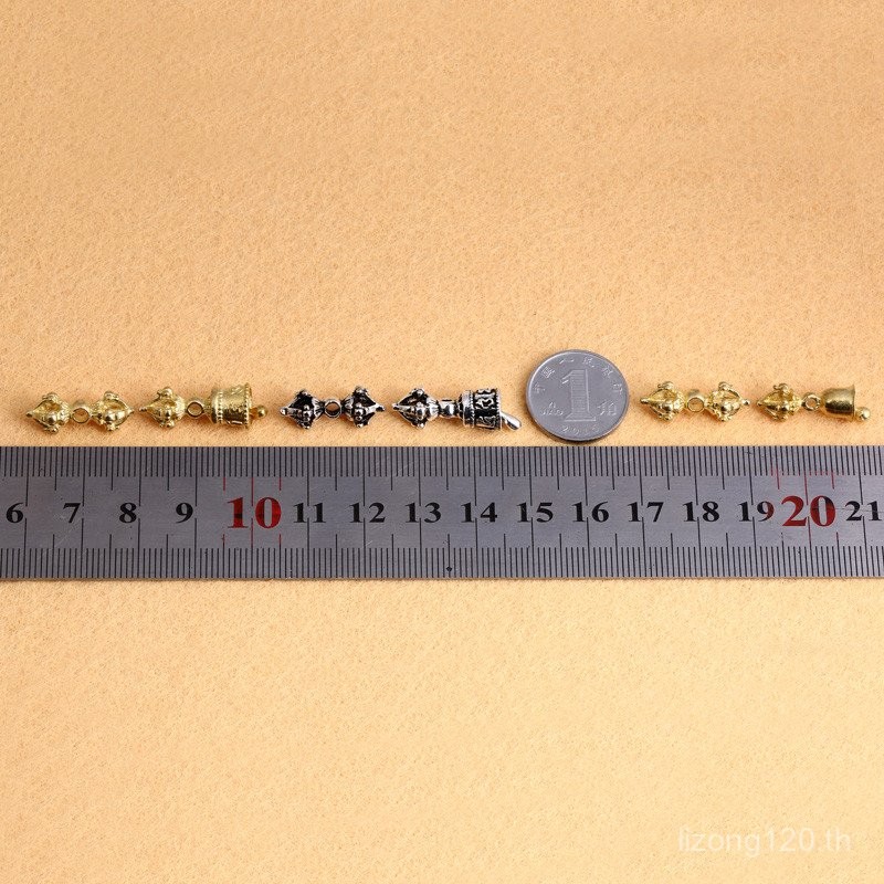 Pestle Vajra Bell Pestle อุปกรณ์เสริมลูกปัดอธิษฐานเงินทิเบต Vajra Vajra ทองเหลือง Vajra Bell PJ8P