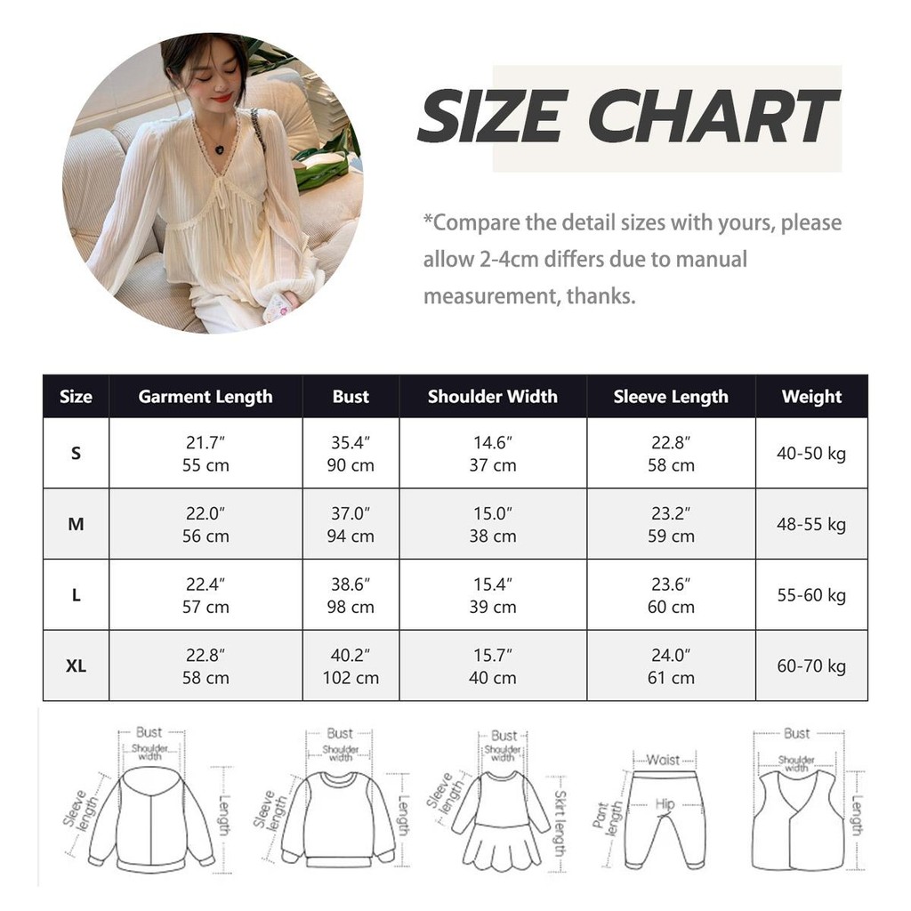 mimi&didi#เสื้อลูกไม้ชีฟอง เสื้อเชิ้ตผ้าชีฟองกันแดดคอวีสีขาวฝรั่งเศสสำหรับผู้หญิง ในช่วงฤดูร้อนบาง ๆ ระดับไฮเอนด์#99141 - รูปที่ 7