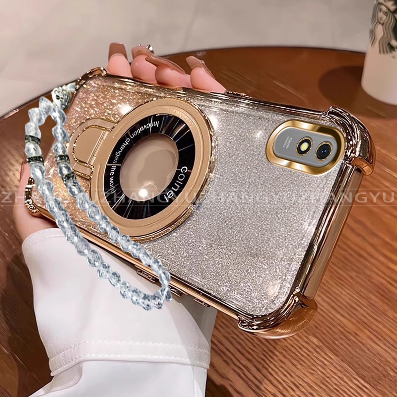 สําหรับ Redmi 9 9A 9T 9C 10A 10C 12C เคสโทรศัพท์ U-รูปไร้สายชาร์จวงเล็บสี่มุม anti drop สร้อยข้อมือเปลือกนิ่มโปร่งใส 014 ราคา ถูกที่สุด ดีลบีเคเค แกลเลอรีภาพที่ 5