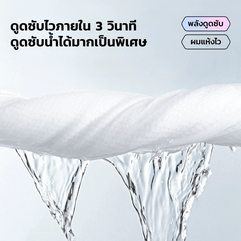 GRAREY ผ้าคลุมผมแห้งไว สำหรับเดินทาง ดูดซับได้ดีและแห้งเร็ว ผ้าคลุมศีรษะ หมวกอาบน้ำเช็ดผม - รูปที่ 3