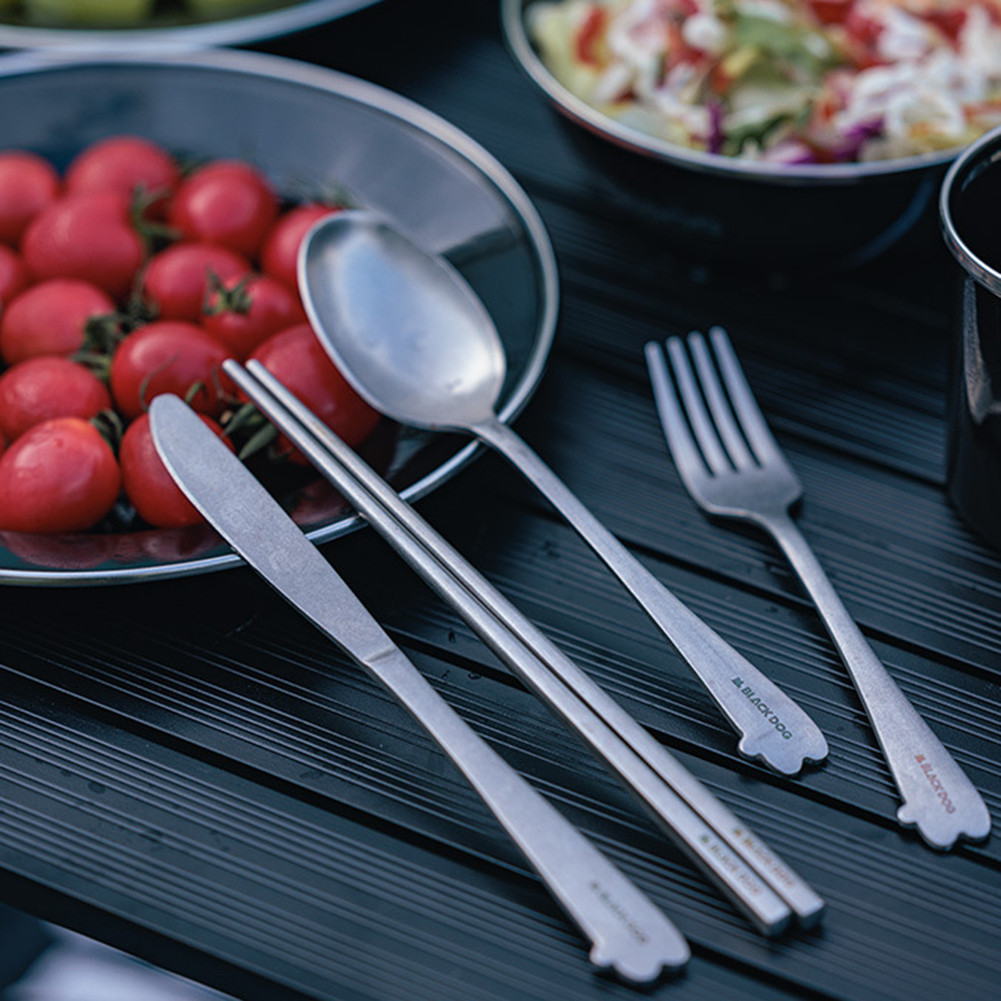 BLACKDOG Camping ชุดช้อนส้อมสเตนเลสพร้อมกระเป๋าเก็บของ ชุดช้อนส้อมสำหรับการตั้งแคมป์กลางแจ้ง - รูปที่ 2