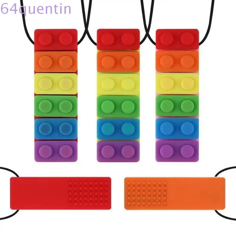 QHENTIN Sensory Chew สร้อยคอ, Chewable Food Grade Baby Silicone Teether, สําหรับเด็ก Chewy จี้ปลอดภั