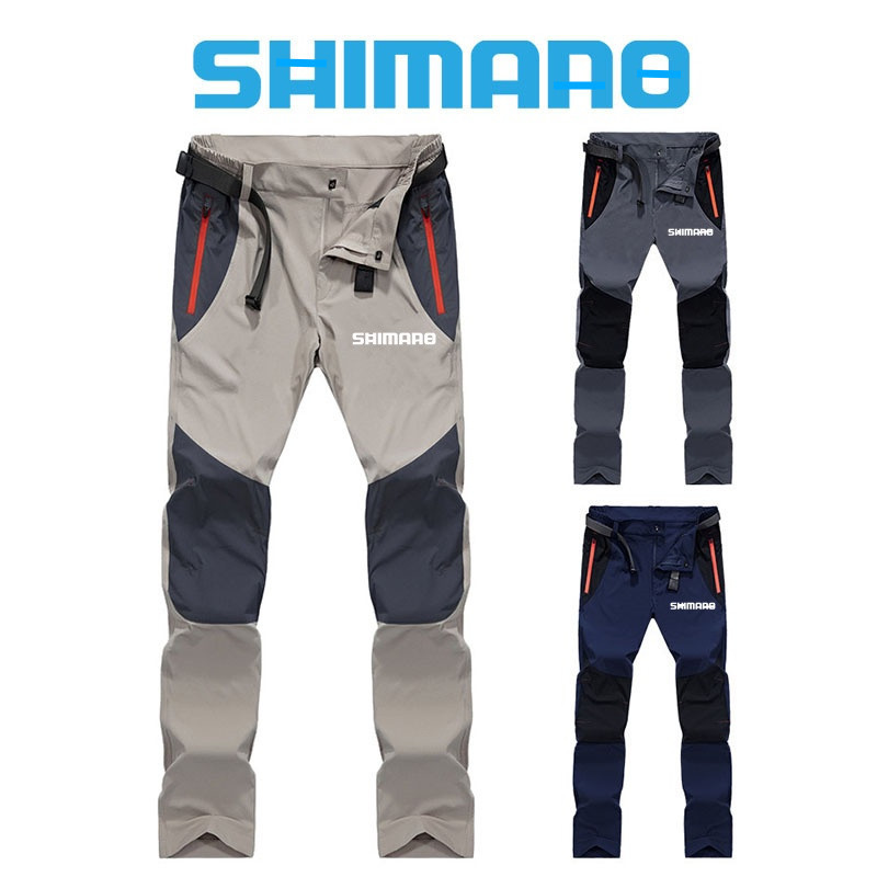 SHIMANO ชิมาโน่ ตกปลาเสื้อผ้าฤดูร้อนกางเกงแห้งเร็วผู้ชายสะท้อนแสงยืดหยุ่นบุรุษกางเกงเสื้อผ้ากลางแจ้ง