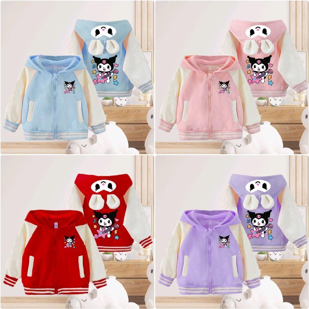 PINKเสื้อกันหนาวเด็กมีฮู้ด แบบหนา ขนมิ้น กระเป๋าหน้า ลายน่ารักสุดฮิต เด็กหญิง เด็กชายใส่ได้