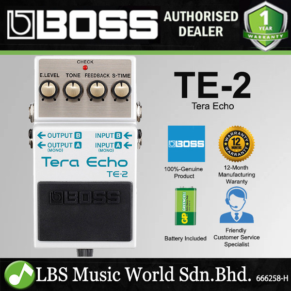 Boss TE-2 Tera Echo Guitar Effect Pedal Foot Switch โปรเซสเซอร์ (TE2 TE 2)