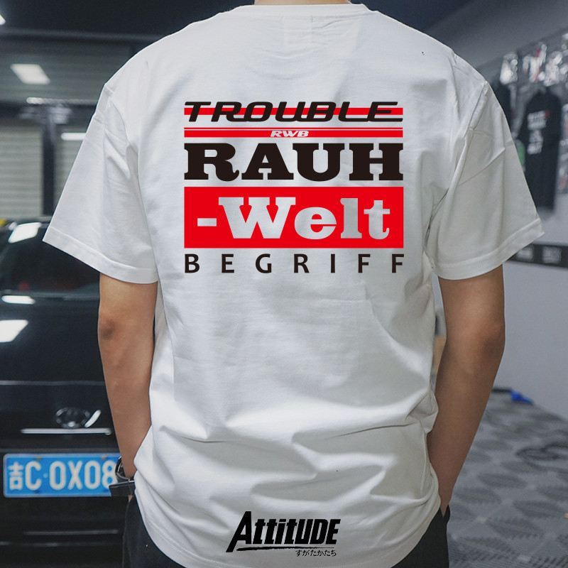 ATTITUDE ATTITUDE ญี่ปุ่น JDM ดัดแปลงรถ Wide Body Kei Nakai พิมพ์เสื้อยืดแขนสั้นผ้าฝ้ายแท้