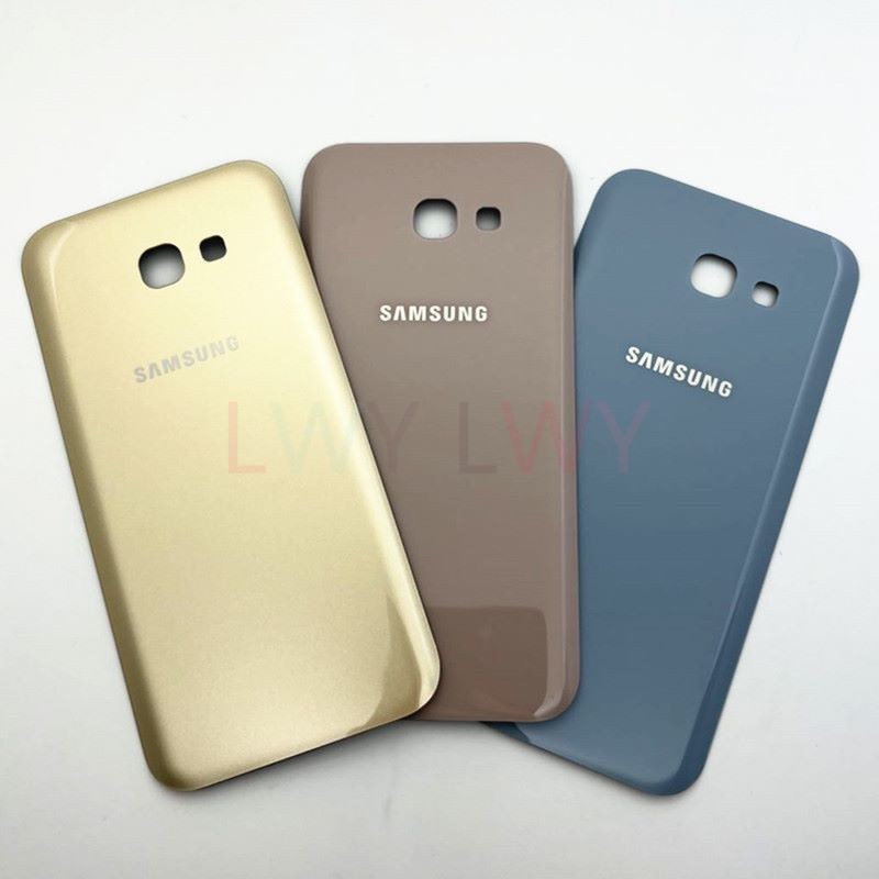 สําหรับ Samsung Galaxy A5 2017 A520 A520F SM-A520F แบตเตอรี่ฝาหลังด้านหลังแผงกระจกเปลี่ยน