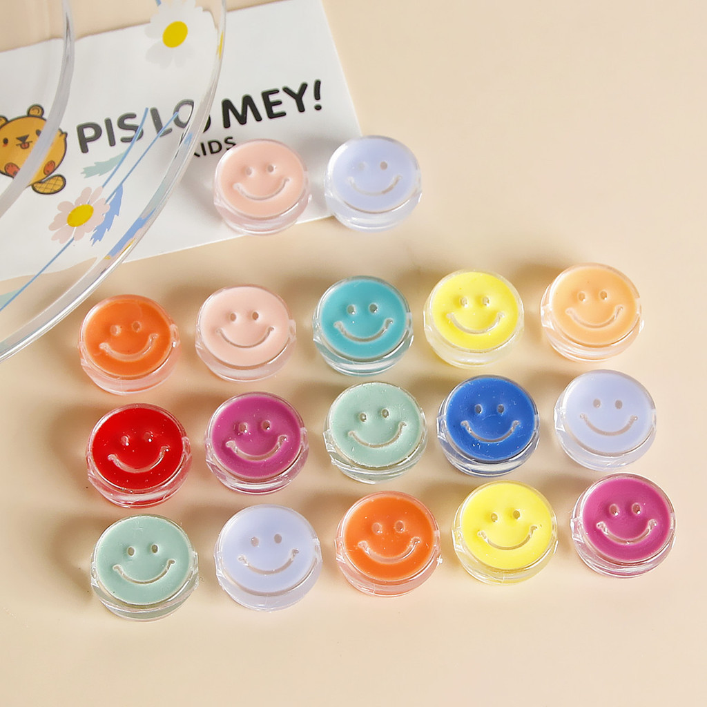 หยดน้ำมันสีกลมยิ้มรูใหญ่ลูกปัด DIY ที่ห้อยโทรศัพท์มือถือเครื่องประดับมือสร้อยข้อมืออุปกรณ์เสริมสร้อย