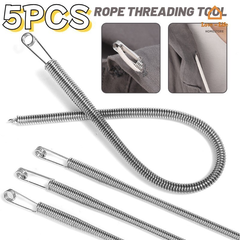 5 ชิ้น/ล็อตทนทานโลหะเหล็กเชือกอุปกรณ์ด้าย-ปรับเอว Band Threading Guides-Handmade เย็บเชือก Threaders