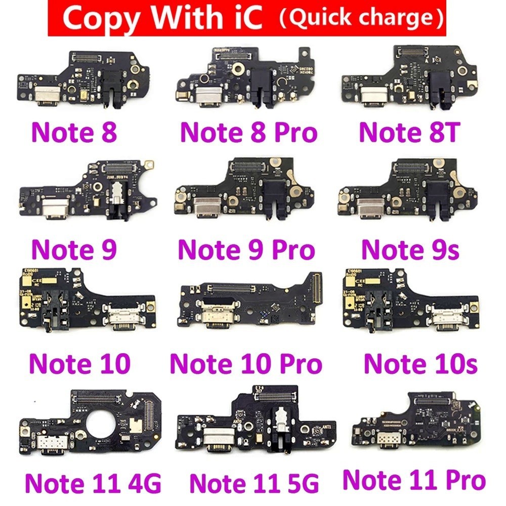 พอร์ตอินเทอร์เฟซการชาร์จ USB สําหรับ Xiaomi Redmi Note 7 8 8T 9S 9 10 s 11 11E Pro 4G 5G, ช่องเสียบพ