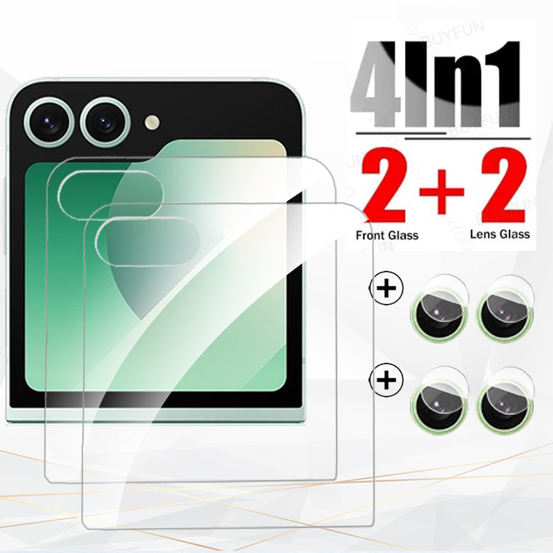 3in1/4in1 Small Screen Protector Tempered Glass +Lens Protective Film For Samsung Galaxy Z Flip 5 6 5G flip6 zflip6