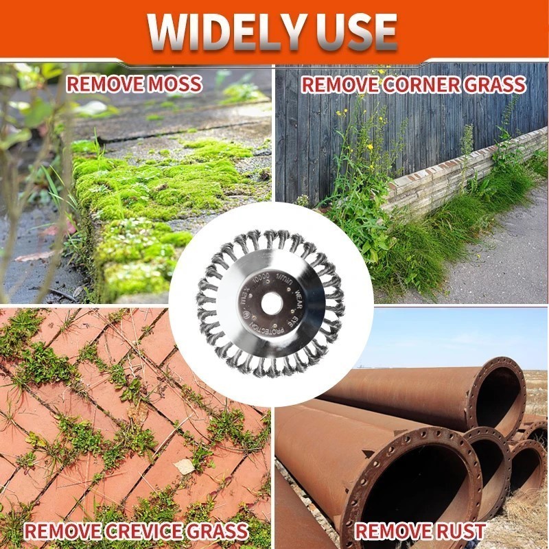 หัวขัดพื้น แปรงลวดถ้วยตัดหญ้า ขนาด 6นิ้ว ,8 นิ้ว หัวแปรงลวด แปรงขัดพื้น ใบขัดพื้นหญ้า สำหรับใส่เครื่องตัดหญ้า - รูปที่ 2