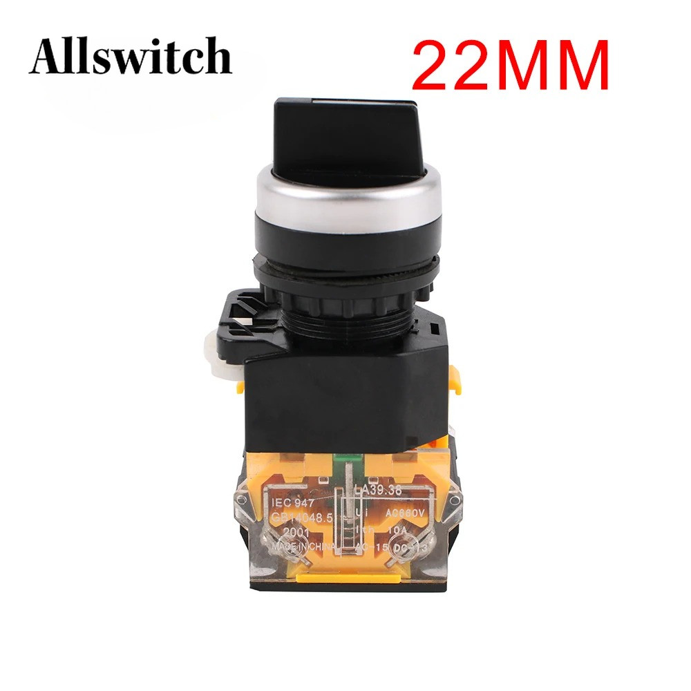 1 ชิ้น LA38 ปุ่ม LA38-11X/3 LA38-11X/2 1NO 1NC 22 มม.เลือกลูกบิดโรตารีสวิทช์ Latching Momentary