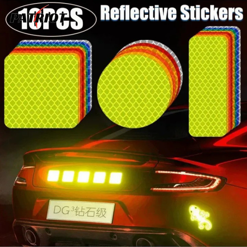 สติกเกอร์สะท้อนแสงรถยนต์-สว่างสุดกันน้ําป้องกันการชนกัน-สําหรับรถจักรยานยนต์ยานพาหนะไฟฟ้าหมวกกันน็อค-ขับรถกลางคืนเตือนความปลอดภัยรูปลอก-อุปกรณ์ภายนอกอ