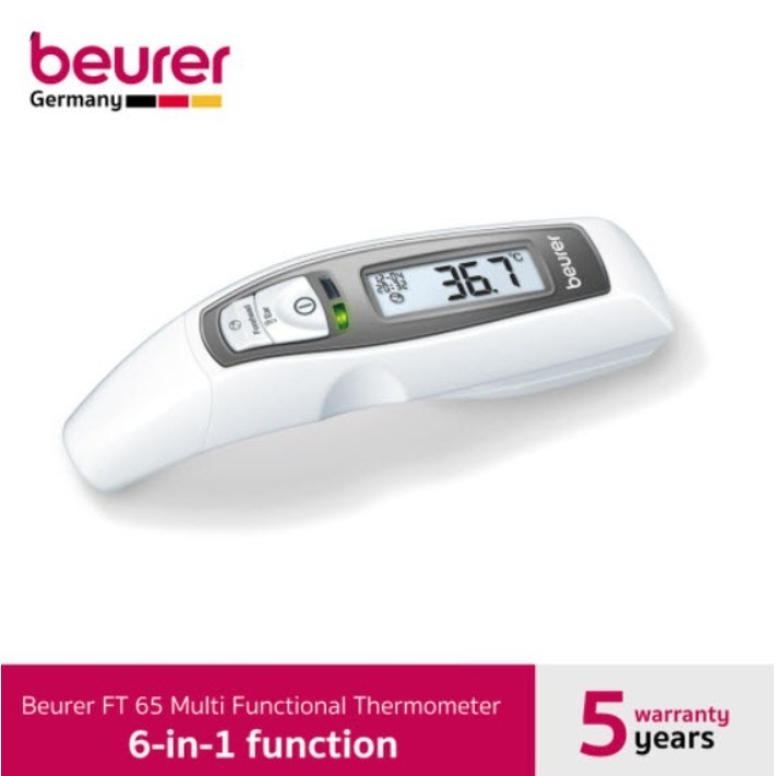 ปรอท Beurer รุ่น FT65 แบบ 6 in 1 ปรอทวัดไข้ สามารถ วัดไข้ ได้ทั้ง หน้าผาก ทางหู วัดอุณหภูมิ รับประกั