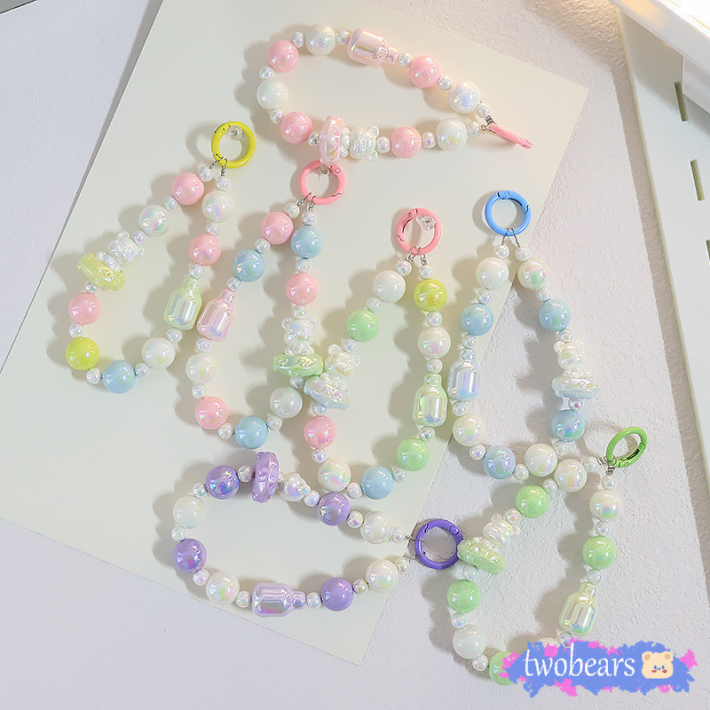พร้อมส่งจากไทย สายคล้อง ลูกปัด สายห้อยพวงกุญแจห้อยกระเป๋า สายห้อยตุ๊กตาพวงกุญแจ