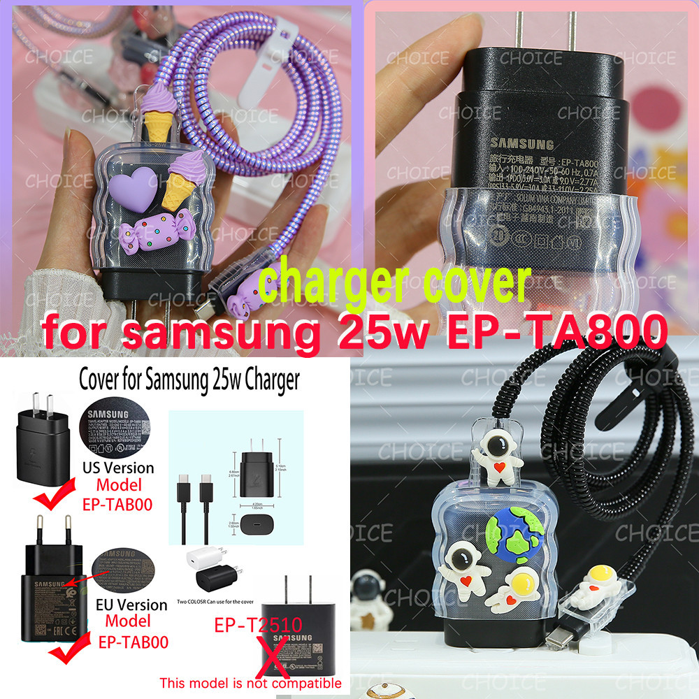 สําหรับ Samsung 25W EP- TA800 Galaxy S23/S22 Ultra Wavy รูปร่าง charger case charger Protector การ์ตูน TPU Super Fast charger กรณี USB-C Fastfor