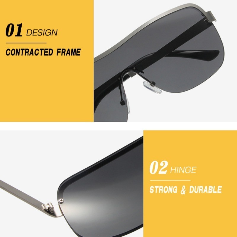 สนับสนุนขายส่งปลาค็อด (ซาน9)ใหม่แฟชั่นครึ่งกรอบแว่นตากันแดดไล่โทนสีผู้หญิงบังแดดแบบบูรณาการ - รูปที่ 7