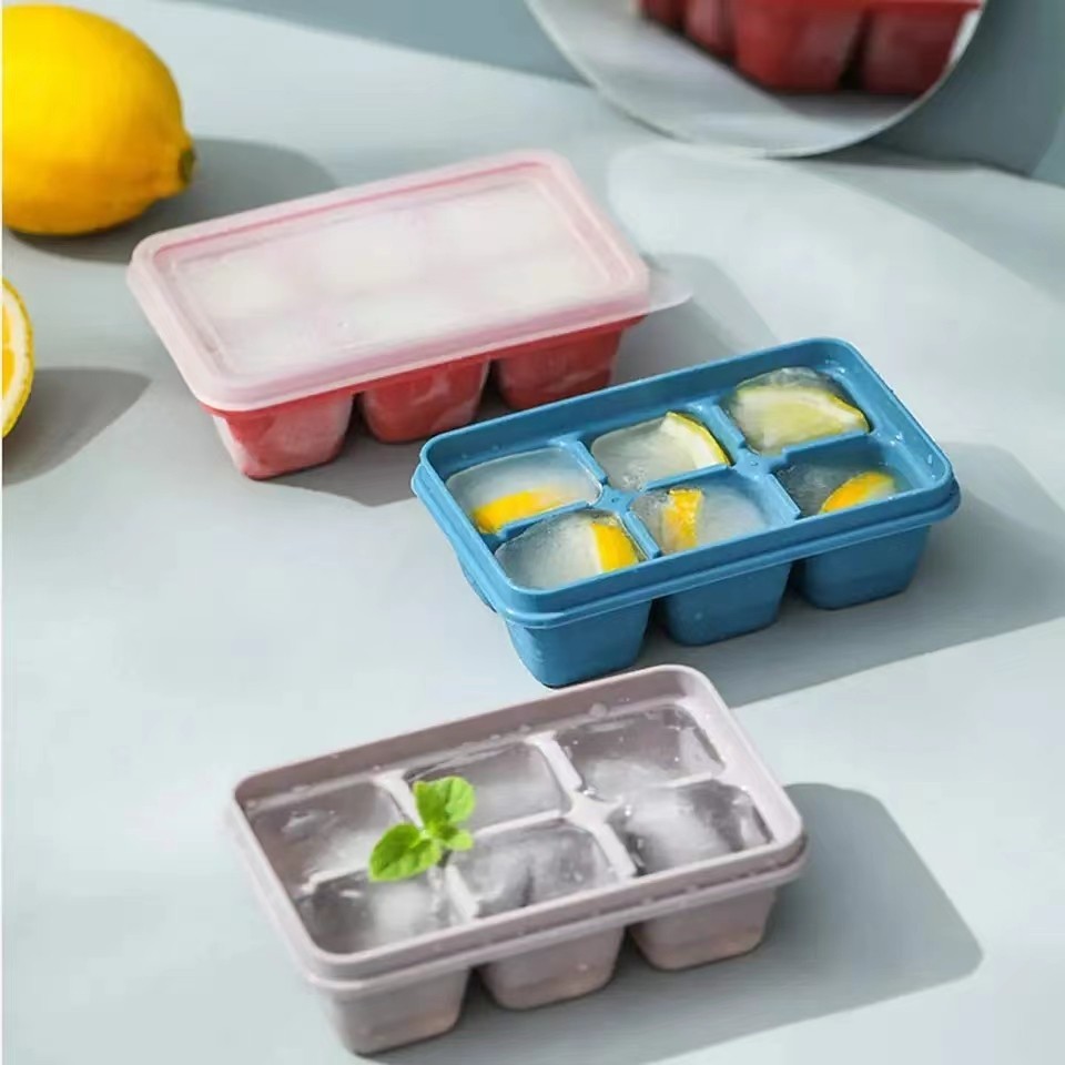 แม่พิมพ์น้ำแข็ง ถาดทำน้ำแข็งมินิ มีฝาพลาสติก 1ถาดทำได้ 6ก้อน ที่ทำน้ำแข็ง บล็อกทำน้ำแข็ง​ ที่ทำน้ำแข็งก้อนเหลี่ยม - รูปที่ 4