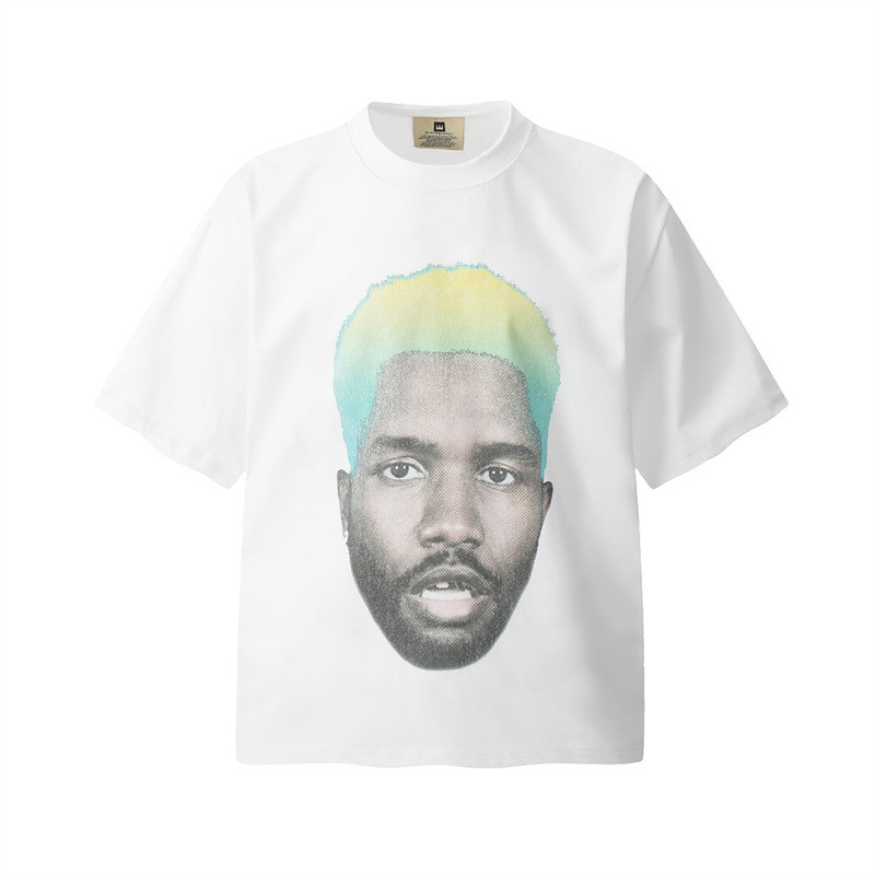 Frank Ocean Frank Ocean Raptor BIG FACE Portrait Print เสื้อยืดแขนสั้นย้อนยุค GHDKKR