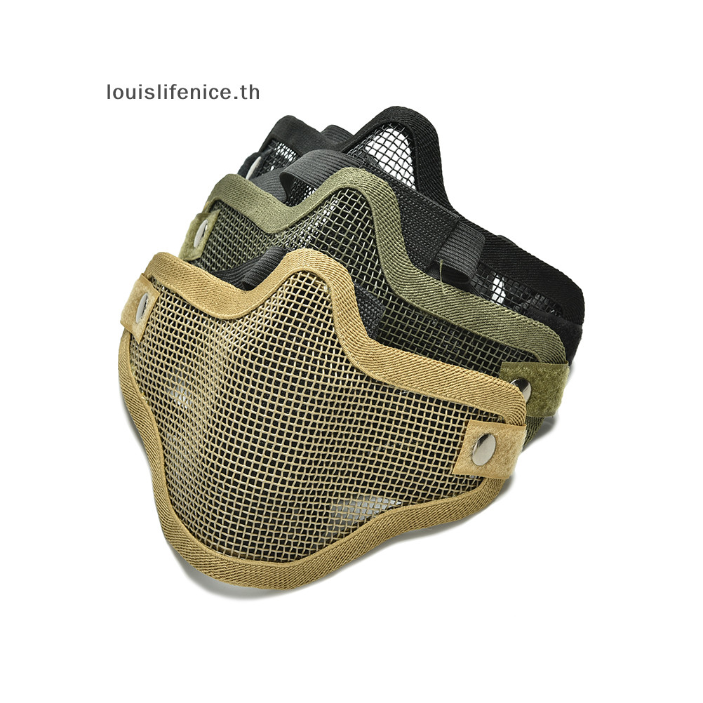 Lnth หน้ากากครึ่งหน้าตาข่ายเหล็ก Protect Strike Paintball Halloween HOT