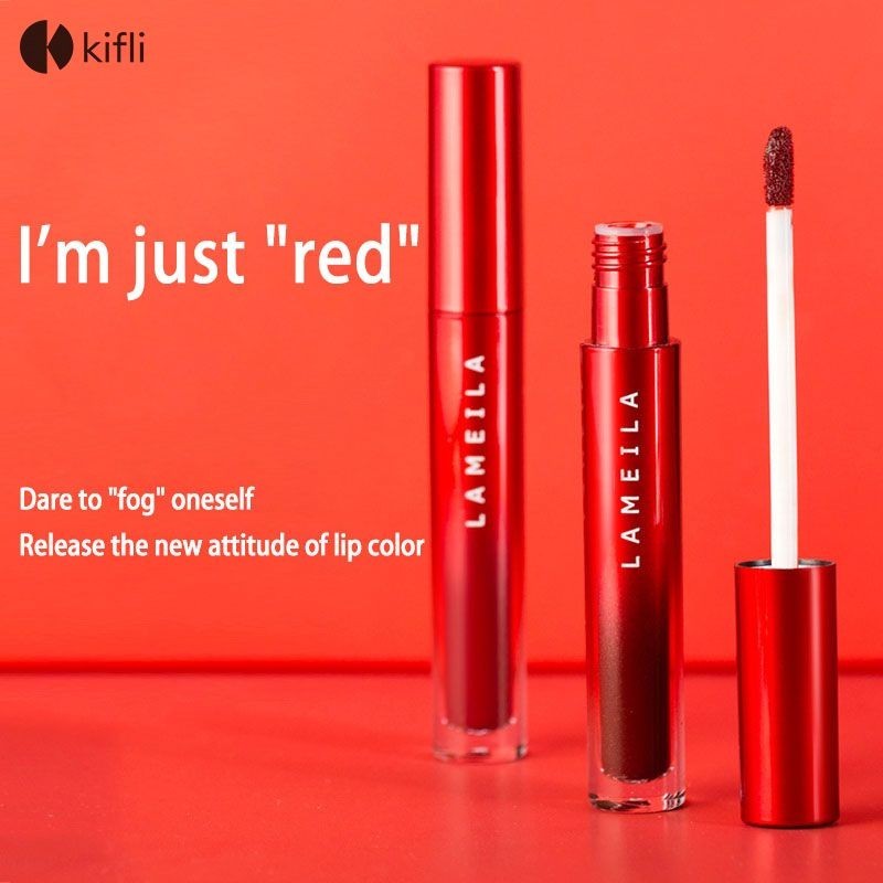 【kifli1】LAMEILA ลิปสติกแต่งหน้า สีสวย กันน้ำ ติดทนนาน 6 สี-KI