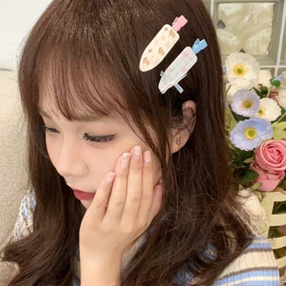 ใหม่ Sweet Dopamine สีสาวทิ้งไม่มีร่องรอยคลิปด้านข้าง Notch เครื่องประดับผม 1/2 ชิ้น