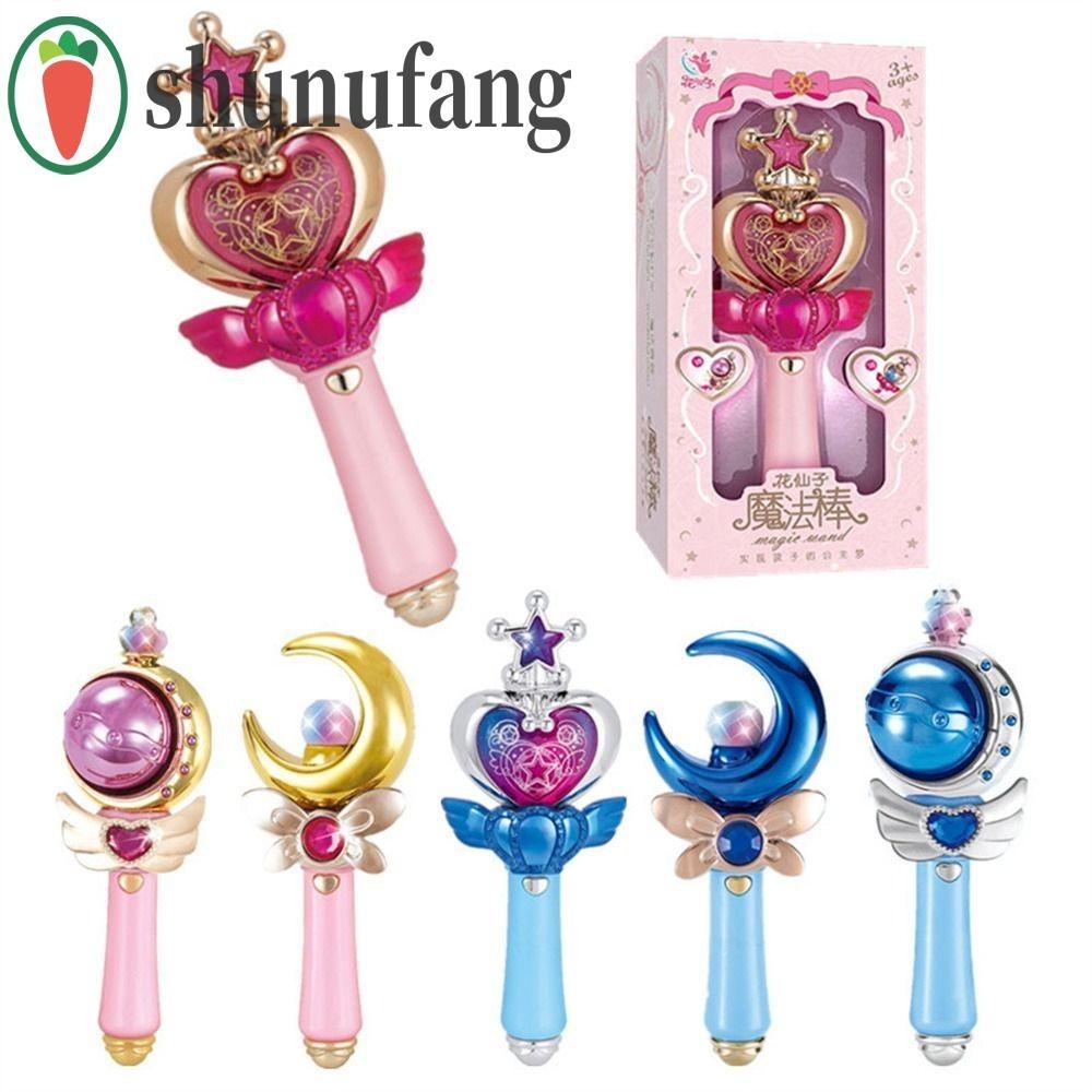 Unuf สาว Magic Wand, ไฟ Led Sound Effect Moon Fairy Stick, ฮาโลวีน Princess Wand Light Stick เจ้าหญิงคอสเพลย์ Shine Glow Stick Party Supplies