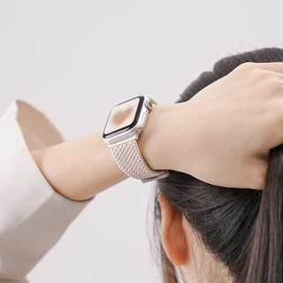 สายรัดไนลอนถักยืดหยุ่นสําหรับ Iwatch Apple Watch Ultra 3 2 Series 11 10 9 8 7 6 5 4 SE 3 2 49 46 45 42 41 มม.Smartwatch T800 Ultra I8 Pro Max S8 S9 Ultra 8 MAX 9 PRO S20 T500